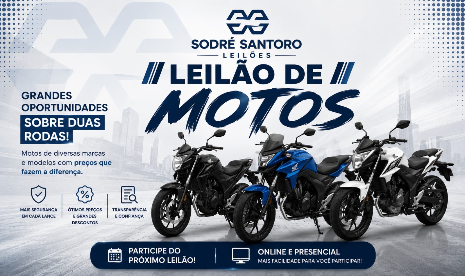 Leilão de Motocicletas - Terça-Feira - 13/10/2026